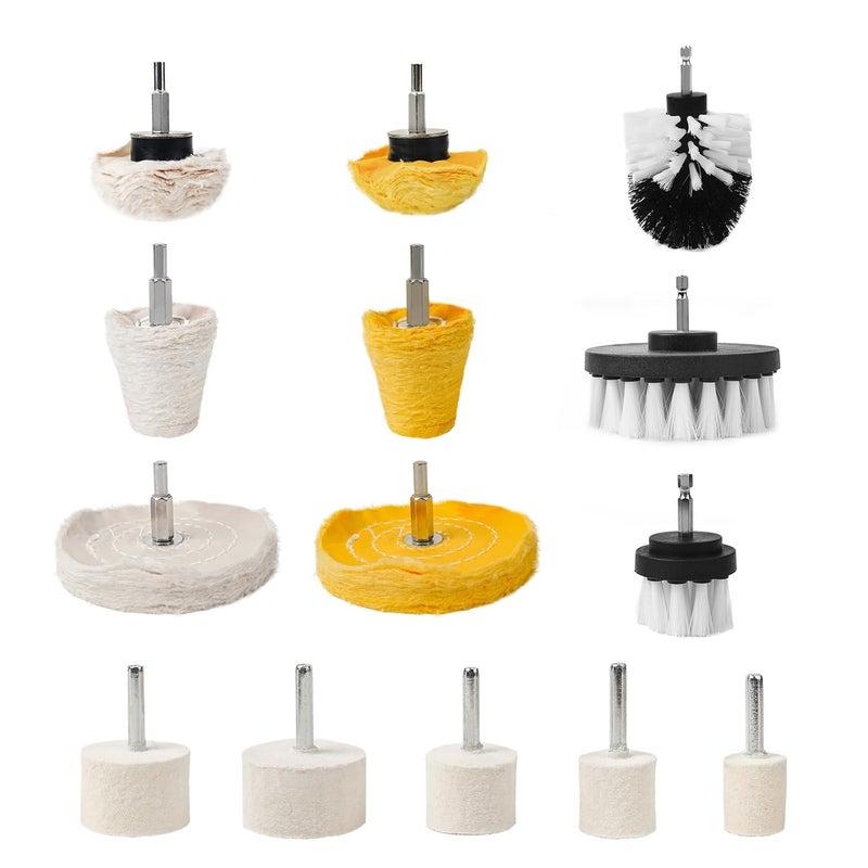 Unicaravan Aluminum Wheel Polishing Kit for Drill Buffing Wheel for Car Motorcycle Wheel Rim Manifold Polishing for Stainless Steel Chrome Wood Plastic Ceramic Glass Woods Machine Jewelry etc 14PCS - Image 1